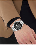 Buy Shop Hugo Boss View Chronograph Black Dial Silver Steel Strap Watch For Men - 1514008 USA Online