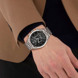 Buy Shop Hugo Boss View Chronograph Black Dial Silver Steel Strap Watch For Men - 1514008 USA Online