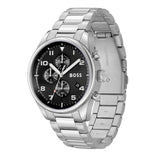 Buy Shop Hugo Boss View Chronograph Black Dial Silver Steel Strap Watch For Men - 1514008 USA Online