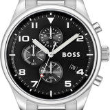 Buy Shop Hugo Boss View Chronograph Black Dial Silver Steel Strap Watch For Men - 1514008 USA Online