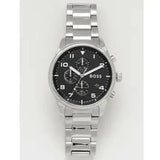 Buy Shop Hugo Boss View Chronograph Black Dial Silver Steel Strap Watch For Men - 1514008 USA Online
