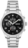 Buy Shop Hugo Boss View Chronograph Black Dial Silver Steel Strap Watch For Men - 1514008 USA Online