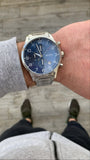 Buy Shop Hugo Boss View Chronograph Blue Dial Silver Steel Strap Watch For Men - 1513989 USA Online