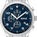 Buy Shop Hugo Boss View Chronograph Blue Dial Silver Steel Strap Watch For Men - 1513989 USA Online