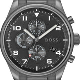 Buy Shop Hugo Boss View Chronograph Grey Dial Grey Steel Strap Watch For Men - 1513991 USA Online