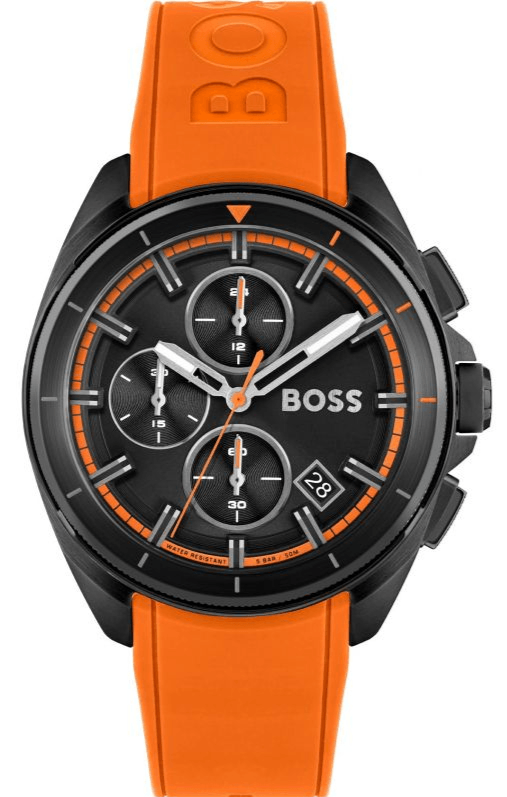 Buy Shop Hugo Boss Volane Black Dial Orange Silicone Strap Watch for Men - 1513957 USA Online