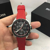 Buy Shop Hugo Boss Volane Black Dial Red Rubber Strap Watch for Men - 1513959 USA Online