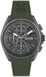 Buy Shop Hugo Boss Volane Chronograph Grey Dial Green Rubber Strap Watch For Men - 1513952 USA Online