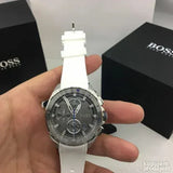Buy Shop Hugo Boss Volane Grey Dial White SIlicone Strap Watch for Men - 1513948 USA Online