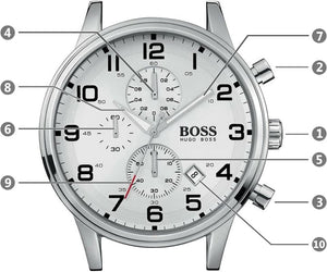 Buy Shop Hugo Boss Aeroliner Chronograph White Dial Silver Steel Strap Watch For Men - 1512445 USA Online