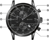 Buy Shop Hugo Boss Blackout Chronograph Black Dial Black Leather Strap Watch For Men - HB1512567 USA Online