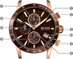 Buy Shop Hugo Boss Rafale Chronograph Brown Dial Brown Leather Strap Watch For Men - 1513392 USA Online