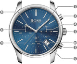 Buy Shop Hugo Boss Commander Blue Dial Silver Steel Strap Watch for Men - 1513434 USA Online