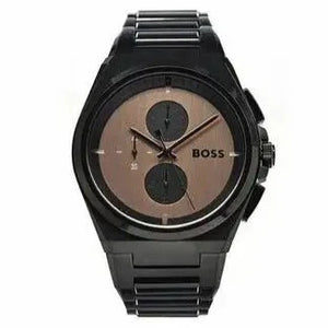 Buy Shop Hugo Boss Steer Chronograph Brown Dial Black Steel Strap Watch For Men - 1514043 USA Online