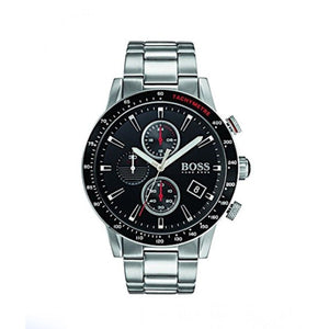 Buy Shop Hugo Boss Rafale Chronograph Black Dial Silver Steel Strap Watch for Men - 1513509 USA Online