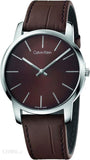 Calvin Klein City Brown Dial Brown Leather Strap Watch for Men - K2G211GK