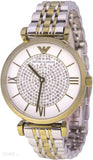 Buy Shop Emporio Armani Gianni T Bar White Dial Two Tone Steel Strap Watch For Women - AR8031 USA Online