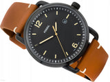 Buy Shop Fossil Commuter Three Hand Date Black Dial Brown Leather Strap Watch for Men - FS5276 USA Online