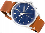 Buy Shop Fossil The Commuter Blue Dial Brown Leather Strap Watch for Men - FS5401 USA Online