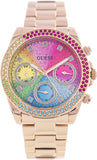 Guess Confetti Multifunction Multicolor Dial Rose Gold Steel Strap Watch For Women - GW0483L3