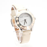 Marc Jacobs Blade White Dial White Leather Strap Watch for Women - MBM1098