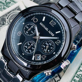 Buy Shop Michael Kors Runway Black Ceramic Dial Black Steel Strap Watch for Women - MK5162 USA Online