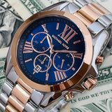 Buy Shop Michael Kors Bradshaw Blue Dial Two Tone Steel Strap Watch for Women - MK5606 USA Online