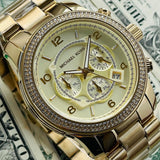 Buy Shop Michael Kors Runway Gold Dial Gold Steel Strap Watch for Women - MK5575 USA Online