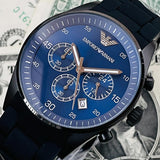 Buy Shop Emporio Armani Sportivo Chronograph Blue Dial Black Strap Watch For Men - AR5921 USA Online