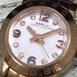Buy Shop Marc Jacobs Amy White Dial Rose Gold Steel Strap Watch for Women - MBM3227 USA Online