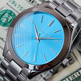 Buy Shop Michael Kors Runway Blue Dial Silver Steel Strap Watch for Women - MK3292 USA Online