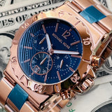 Buy Shop Michael Kors Bel Aire Blue Dial Rose Gold Steel Strap Watch for Women - MK5410 USA Online