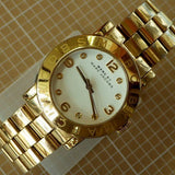 Buy Shop Marc Jacobs Amy White Dial Gold Steel Strap Watch for Women - MBM3056 USA Online