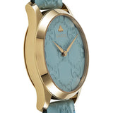 Gucci G Timeless Quartz Blue Dial Blue Leather Strap Watch For Men - YA1264097