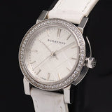 Buy Shop Burberry The City White Diamonds Dial White Leather Strap Watch for Women - BU9221 USA Online