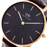 Buy Shop Daniel Wellington Classic Petite York Black Dial Brown Leather Strap Watch For Women - DW00100170 USA Online
