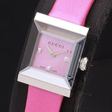 Buy Shop Gucci G-Frame Square Fuchsia Mother of Pearl Dial Fuchsia Leather Strap Watch For Women - YA128533 USA Online
