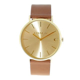 Coach Charles Gold Dial Brown Leather Strap Watch for Women - 14602433