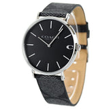 Coach Charles Black Dial Black Leather Strap Watch for Men - 14602157