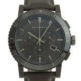 Buy Shop Burberry The City Chronograph Ion Plated Grey Dial Grey Leather Strap Watch for Men - BU9384 USA Online