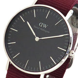Buy Shop Daniel Wellington Classic Roselyn Black Dial Maroon Nylon Strap Watch For Women - DW00100274 USA Online