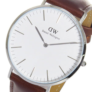 Buy Shop Daniel Wellington Classic St Mawes White Dial Brown Leather Strap Watch For Men - DW00100021 USA Online