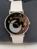 Buy Shop Coach Perry Black Dial White Leather Strap Watch for Women - 14503041 USA Online