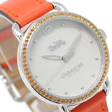 Buy Shop Coach Delancey White Dial Orange Leather Strap Watch for Women - 14502880 USA Online