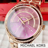 Buy Shop Michael Kors Lauryn Pink Dial Rose Gold Steel Strap Watch for Women - MK3722 USA Online