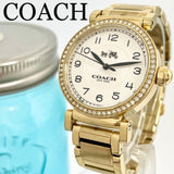 Coach Madison White Dial Gold Steel Strap Watch for Women - 14502397