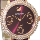 Buy Shop Swarovski Crystal Frost Red Dial Red Leather Strap Watch for Women - 5484064 USA Online