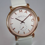 Buy Shop Marc Jacobs Baker White Dial White Leather Strap Watch for Women - MBM1283 USA Online