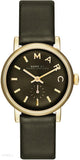 Buy Shop Marc Jacobs Baker Olive Dial Olive Leather Strap Watch for Women - MBM1330 USA Online
