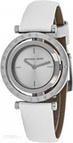 Buy Shop Michael Kors Averi Silver Dial White Leather Strap Watch for Women - MK2524 USA Online